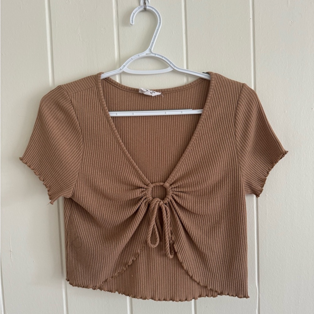 Live in the Moment Cropped Tie Top